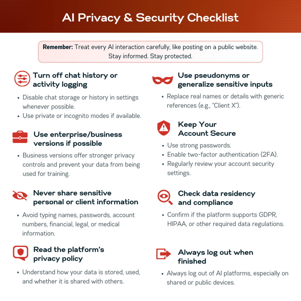 AI Privacy and Security Checklist